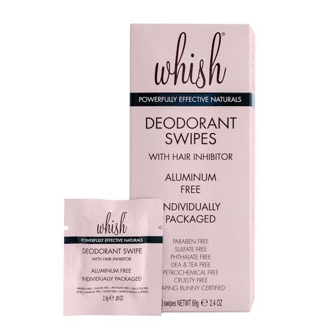 Whish Deodorant Swipes with Hair Inhibitor-30 pack